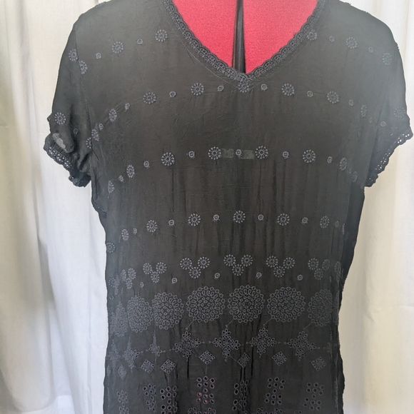 Johnny Was Embroidered Black Tunic Small - Picture 3 of 8